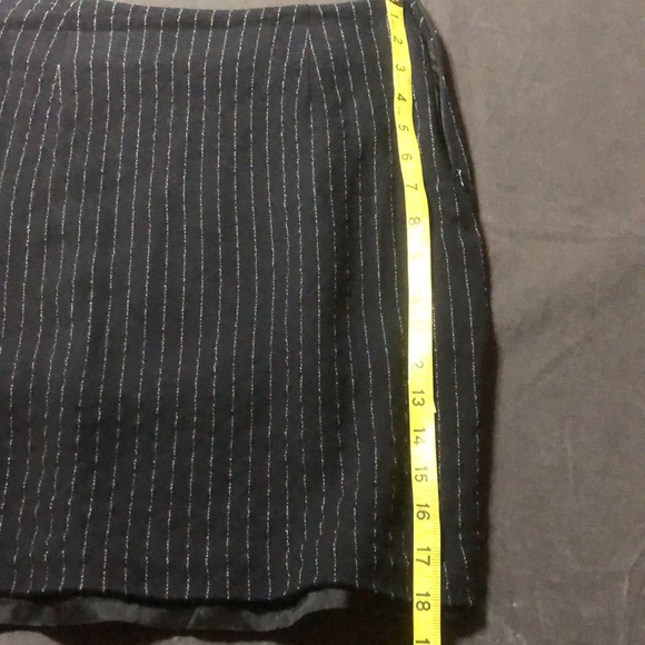 Vtg Express Tailleur 2PC Suit Blazer & matching Skirt S:5/6 Black/pinstripe - Picture 6 of 6